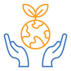 Globalization Blue And Orange Line Icon