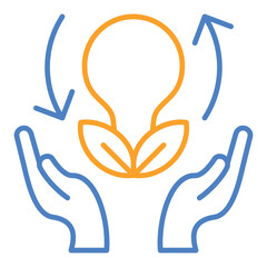 Sustainability Blue And Orange Line Icon