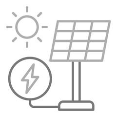 Solar Panel Greyscale Line Icon
