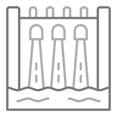 Hydroelectric Greyscale Line Icon