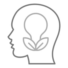 Think Green Greyscale Line Icon