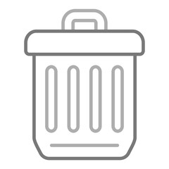 Waste Bin Greyscale Line Icon
