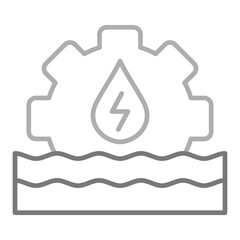 Hydro Power Greyscale Line Icon