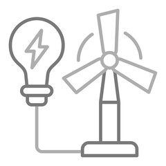 Wind Power Greyscale Line Icon