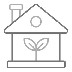 Eco Home Greyscale Line Icon