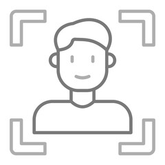 Face Scan Greyscale Line Icon