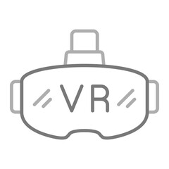 Vr Glasses Greyscale Line Icon