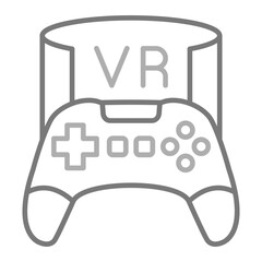 Vr Game Greyscale Line Icon