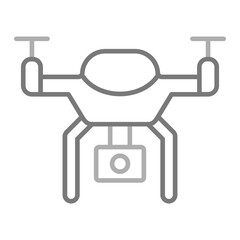 Smart Drone Greyscale Line Icon