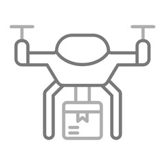 Drone Delivery Greyscale Line Icon