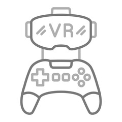 Gamepad Greyscale Line Icon