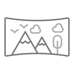 Panorama Greyscale Line Icon