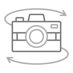 360 Camera Greyscale Line Icon