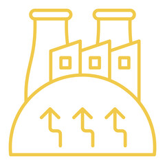 Geothermal Energy Multicolor Line Icon