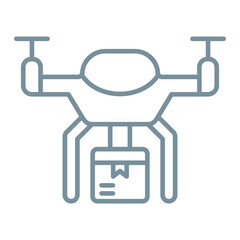 Drone Delivery Multicolor Line Icon