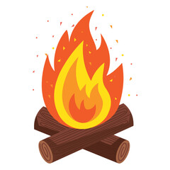 wooden campfire flame