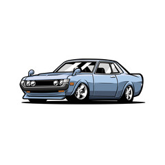 Obraz na płótnie Canvas Premium Classic Japanese JDM Sport Car Vector Illustration. Best for JDM Enthusiast Tshirt and Sticker Design Concept