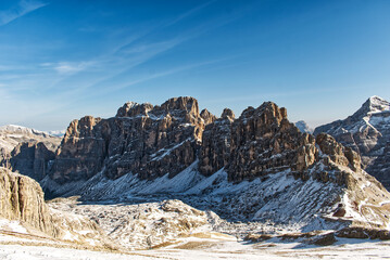 snow covered mountains