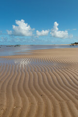 Crystal clear water and blue sky at São Bento Beach, Japaratinga, Alagoas