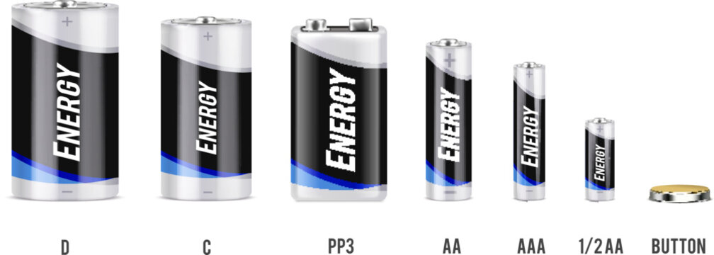 Types Of Batteries Realistic Set