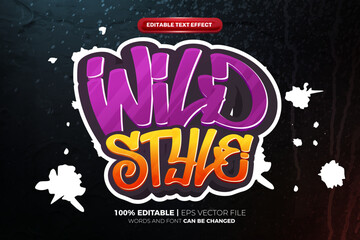 Wild Style Graffiti 3D Editable text Effect Style
