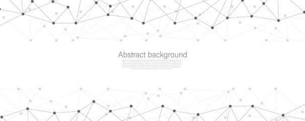 Design black and white abstract polygonal background and connecting dots and lines global network connection with copy space for your text.