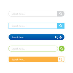 Obraz premium Search bar vector icons, set of search boxes UI template isolated on white background