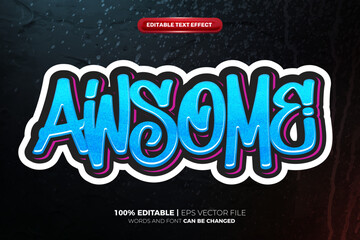 awsome graffiti 3D Editable Text Effect