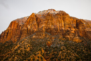 Winter sunrise in Zion National Park, United States of America