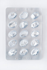 blister of medice, used and empty