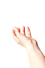 woman hand in gesture of acceptance, isolated