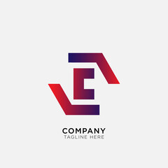 abstract logo combination of rectangle and gradient color
