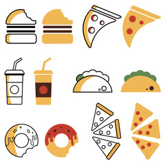 Food icons set ai png jpeg