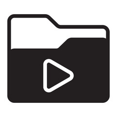 video folder glyph icon