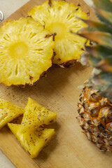 Hand picked, fresh pineapple with Sri Lankan black pepper and salt.