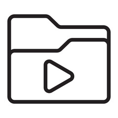 video folder line icon