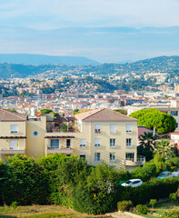 Fototapeta na wymiar Nice panorama cityscape mountains France