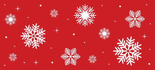 Simple christmas background with various snowflakes.