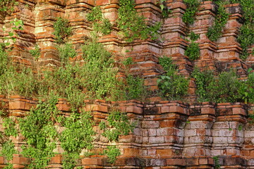 Old Bricks wall Ayutthaya background 