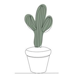 cactus sketch, continuous line drawing