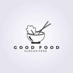 line good food logo vector illustration design
