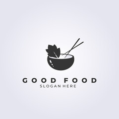 line vintage good food logo vector illustration design