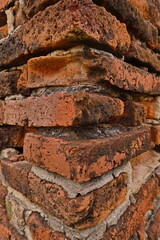 Old Bricks wall Ayutthaya background 