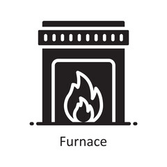 Furnace  Vector Solid Icon Design illustration. Housekeeping Symbol on White background EPS 10 File