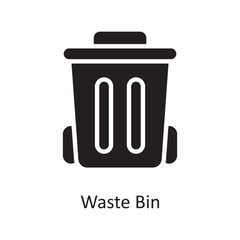 Waste Bin Vector Solid Icon Design illustration. Housekeeping Symbol on White background EPS 10 File