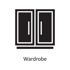 Wardrobe Vector Solid Icon Design illustration. Housekeeping Symbol on White background EPS 10 File