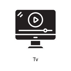 Tv  Vector Solid Icon Design illustration. Housekeeping Symbol on White background EPS 10 File
