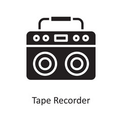Tape Recorder Vector Solid Icon Design illustration. Housekeeping Symbol on White background EPS 10 File