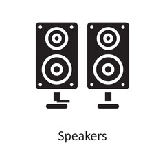 Fototapeta premium Speakers Vector Solid Icon Design illustration. Housekeeping Symbol on White background EPS 10 File