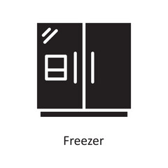 Freezer  Vector Solid Icon Design illustration. Housekeeping Symbol on White background EPS 10 File